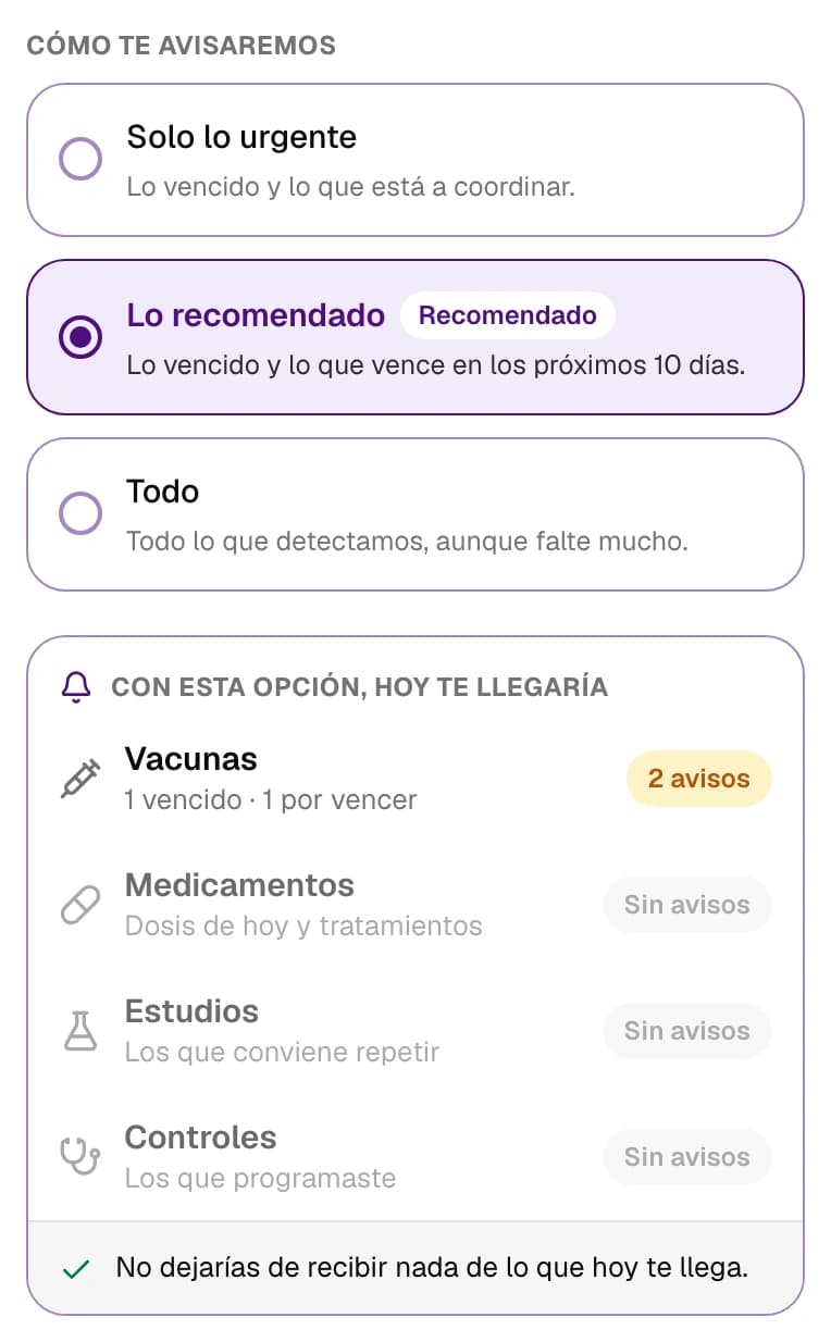 ¿Cómo elijo qué avisos recibir?