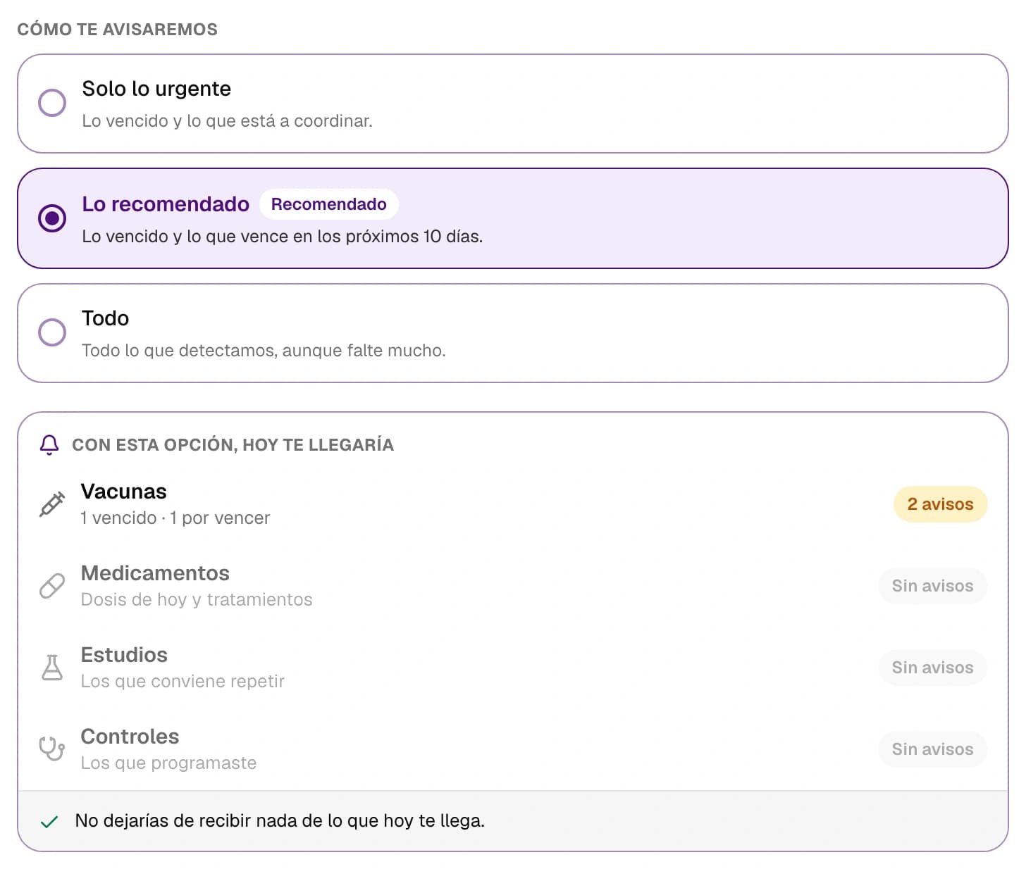 ¿Cómo elijo qué avisos recibir?