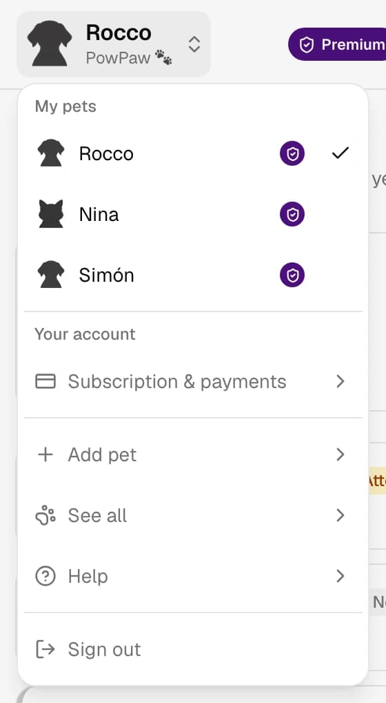 How do I switch pets?