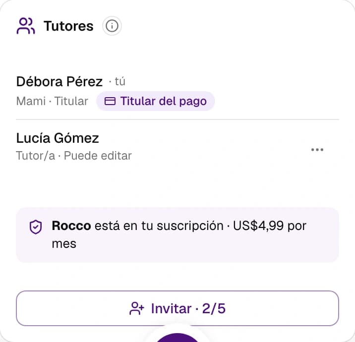 ¿Cómo invito a un co-tutor?